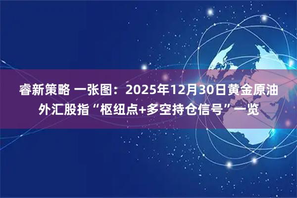 睿新策略 一张图：2025年12月30日黄金原油外汇股指“枢纽点+多空持仓信号”一览